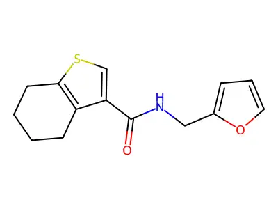 N-(furan-2-ylmethyl)-4,5,6,7-tetrahydro-1-benzothiophene-3-carboxamide structure