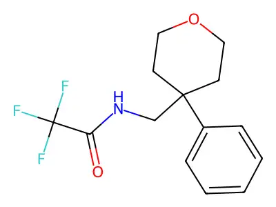 2,2,2-trifluoro-N-[(4-phenyloxan-4-yl)methyl]acetamide structure