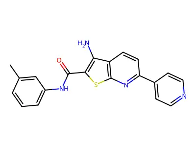 3-amino-N-(3-methylphenyl)-6-(4-pyridinyl)thieno[2,3-b]pyridine-2-carboxamide structure