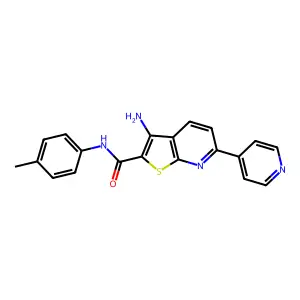 3-amino-N-(4-methylphenyl)-6-pyridin-4-ylthieno[2,3-b]pyridine-2-carboxamide structure