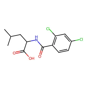 (2S)-2-[(2,4-dichlorophenyl)formamido]-4-methylpentanoic acid structure