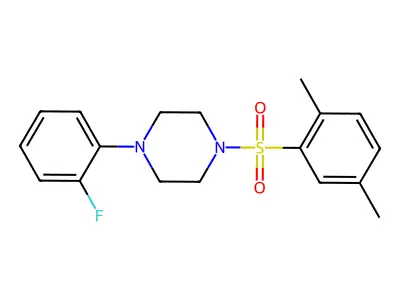 1-[(2,5-Dimethylphenyl)sulfonyl]-4-(2-fluorophenyl)piperazine structure