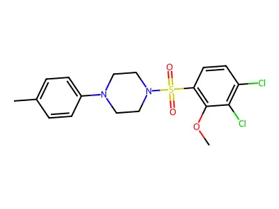 1-(3,4-Dichloro-2-methoxybenzenesulfonyl)-4-(4-methylphenyl)piperazine structure