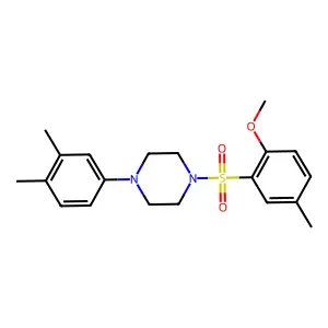 1-(3,4-Dimethylphenyl)-4-[(2-methoxy-5-methylphenyl)sulfonyl]piperazine structure