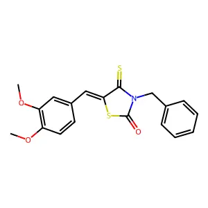 5-[(3,4-Dimethoxyphenyl)methylene]-3-benzyl-4-thioxo-1,3-thiazolidin-2-one structure