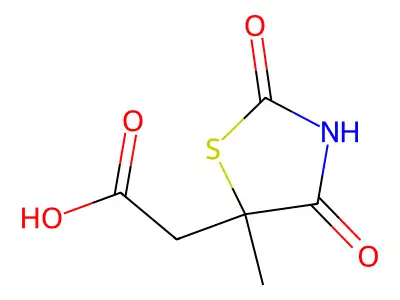 (5-Methyl-2,4-dioxo-1,3-thiazolidin-5-yl)acetic acid structure