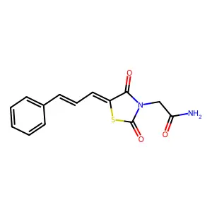 2-((Z)-2,4-dioxo-5-((E)-3-phenylallylidene)thiazolidin-3-yl)acetamide structure