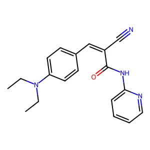 (E)-2-cyano-3-(4-(diethylamino)phenyl)-N-(pyridin-2-yl)acrylamide structure
