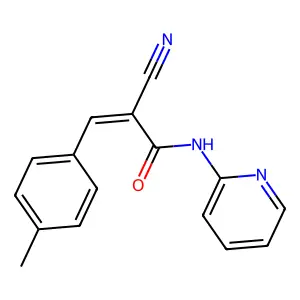 (2E)-2-cyano-3-(4-methylphenyl)-N-(pyridin-2-yl)prop-2-enamide structure