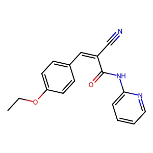 (2E)-2-cyano-3-(4-ethoxyphenyl)-N-(pyridin-2-yl)prop-2-enamide structure