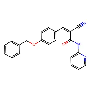 (E)-3-(4-(benzyloxy)phenyl)-2-cyano-N-(pyridin-2-yl)acrylamide structure