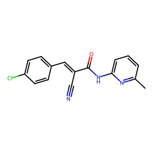 (E)-3-(4-chlorophenyl)-2-cyano-N-(6-methylpyridin-2-yl)acrylamide structure
