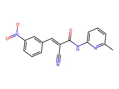 (E)-2-cyano-N-(6-methylpyridin-2-yl)-3-(3-nitrophenyl)acrylamide structure