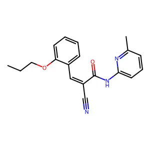 (E)-2-cyano-N-(6-methylpyridin-2-yl)-3-(2-propoxyphenyl)prop-2-enamide structure