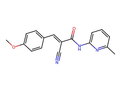 (2E)-2-cyano-3-(4-methoxyphenyl)-N-(6-methylpyridin-2-yl)prop-2-enamide structure