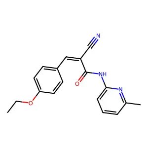 (2E)-2-cyano-3-(4-ethoxyphenyl)-N-(6-methylpyridin-2-yl)prop-2-enamide structure