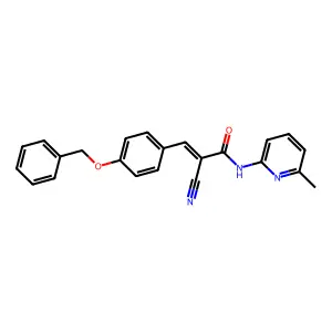 (2E)-3-[4-(benzyloxy)phenyl]-2-cyano-N-(6-methylpyridin-2-yl)prop-2-enamide structure