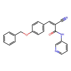 (2E)-3-[4-(benzyloxy)phenyl]-2-cyano-N-(pyridin-3-yl)prop-2-enamide structure