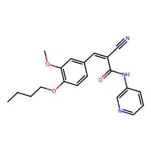 (E)-3-(4-butoxy-3-methoxyphenyl)-2-cyano-N-(pyridin-3-yl)acrylamide structure