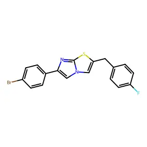 6-(4-Bromophenyl)-2-[(4-fluorophenyl)methyl]imidazo[2,1-b][1,3]thiazole structure