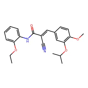 (E)-2-cyano-N-(2-ethoxyphenyl)-3-(3-isopropoxy-4-methoxyphenyl)acrylamide structure