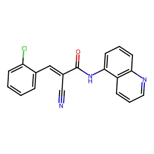 (E)-3-(2-chlorophenyl)-2-cyano-N-quinolin-5-ylprop-2-enamide structure