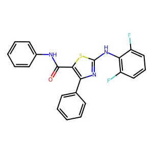 2-[(2,6-difluorophenyl)amino]-N,4-diphenyl-1,3-thiazole-5-carboxamide structure