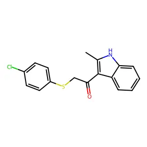 2-[(4-chlorophenyl)sulfanyl]-1-(2-methyl-1H-indol-3-yl)ethan-1-one structure