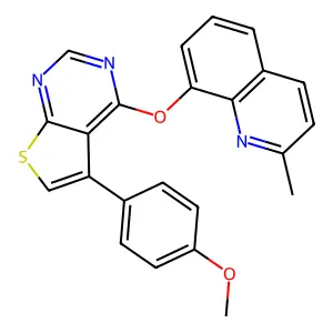 8-{[5-(4-Methoxyphenyl)thieno[2,3-d]pyrimidin-4-yl]oxy}-2-methylquinoline structure