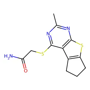 2-({10-methyl-7-thia-9,11-diazatricyclo[6.4.0.0^{2,6}]dodeca-1(8),2(6),9,11-tetraen-12-yl}sulfanyl)acetamide structure