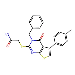 2-{[3-benzyl-5-(4-methylphenyl)-4-oxo-3,4-dihydrothieno[2,3-d]pyrimidin-2-yl]sulfanyl}acetamide structure