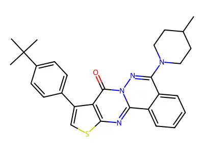 13-(4-tert-butylphenyl)-8-(4-methylpiperidin-1-yl)-15-thia-9,10,17-triazatetracyclo[8.7.0.0^{2,7}.0^{12,16}]heptadeca-1(17),2(7),3,5,8,12(16),13-heptaen-11-one structure