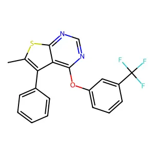 6-Methyl-5-phenyl-4-[3-(trifluoromethyl)phenoxy]thieno[2,3-d]pyrimidine structure