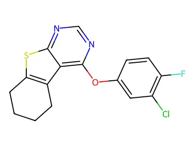 3-(3-chloro-4-fluorophenoxy)-8-thia-4,6-diazatricyclo[7.4.0.0,2,7]trideca-1(9),2,4,6-tetraene structure