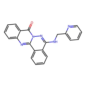 5-[(2-pyridinylmethyl)amino]-8H-phthalazino[1,2-b]quinazolin-8-one structure