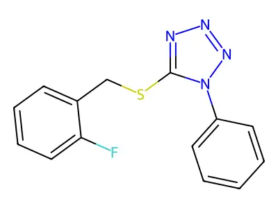 5-[(2-Fluorophenyl)methylsulfanyl]-1-phenyltetrazole structure