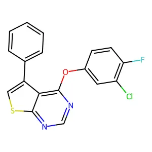 4-(3-Chloro-4-fluorophenoxy)-5-phenylthieno[2,3-d]pyrimidine structure