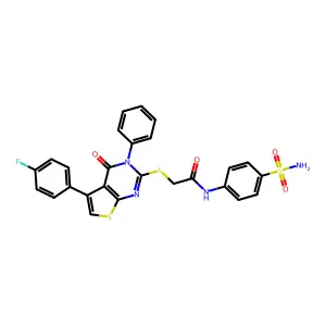 2-((5-(4-fluorophenyl)-4-oxo-3-phenyl-3,4-dihydrothieno[2,3-d]pyrimidin-2-yl)thio)-N-(4-sulfamoylphenyl)acetamide structure