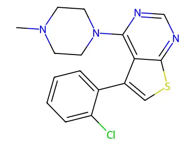 5-(2-Chlorophenyl)-4-(4-methylpiperazin-1-yl)thieno[2,3-d]pyrimidine structure