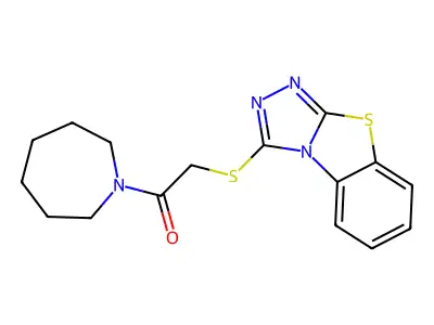 1-(Azepan-1-yl)-2-([1,2,4]triazolo[3,4-b][1,3]benzothiazol-3-ylsulfanyl)ethanone structure