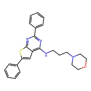 N-[3-(morpholin-4-yl)propyl]-2,6-diphenylthieno[2,3-d]pyrimidin-4-amine structure