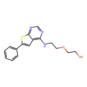 2-[2-({6-Phenylthieno[2,3-d]pyrimidin-4-yl}amino)ethoxy]ethan-1-ol structure