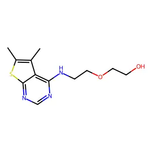 2-{2-[(5,6-Dimethylthieno[2,3-d]pyrimidin-4-yl)amino]ethoxy}ethanol structure