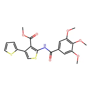 Methyl 5'-(3,4,5-trimethoxybenzamido)-[2,3'-bithiophene]-4'-carboxylate structure