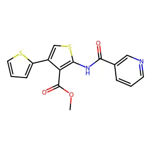 Methyl 2-(pyridine-3-carbonylamino)-4-thiophen-2-ylthiophene-3-carboxylate structure