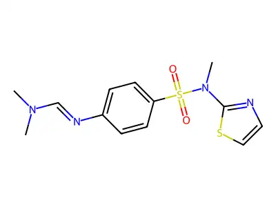 N,N-dimethyl-N'-[4-[methyl(1,3-thiazol-2-yl)sulfamoyl]phenyl]methanimidamide structure