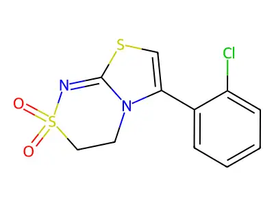 6-(2-Chlorophenyl)-3,4-dihydrothiazolo[2,3-c][1,2,4]thiadiazine 2,2-dioxide structure