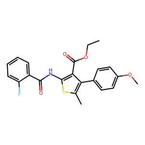 Ethyl 2-(2-fluorobenzamido)-4-(4-methoxyphenyl)-5-methylthiophene-3-carboxylate structure