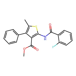 Methyl 2-(2-fluorobenzamido)-5-methyl-4-phenylthiophene-3-carboxylate structure