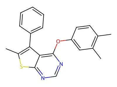 4-(3,4-Dimethylphenoxy)-6-methyl-5-phenylthieno[2,3-d]pyrimidine structure